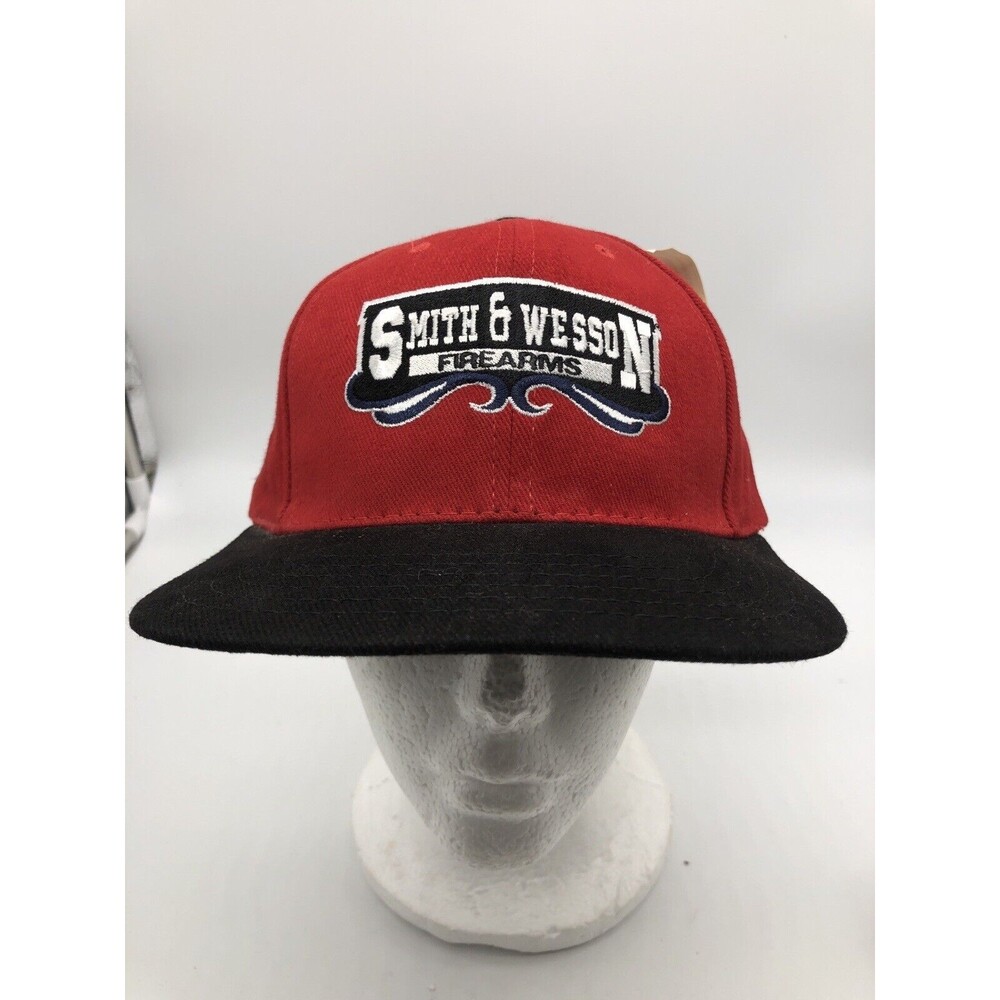 Smith & Wesson Vintage Strapback Cap Red Hat American Needle NOS *FLAW*